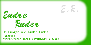 endre ruder business card
